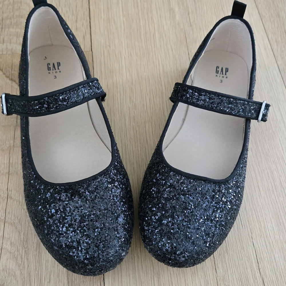 GAP Glittery Black Kids Dress Shoes